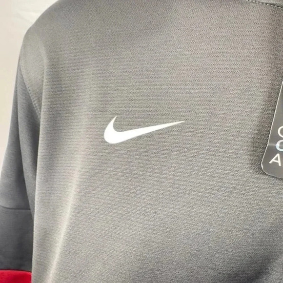 NEW Nike Oklahoma Sooner Football On Field 1/4 Zip Jacket Gray Red Mens Large - Picture 3 of 10